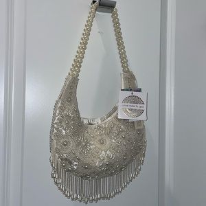 NWT Viral India Bead Shoulder Bag With Pearl Handle